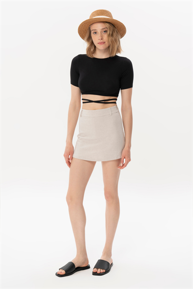 Rachel Remake Project, Organik Kumaşlı Bağcık Detaylı T-Shirt