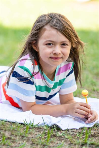 STEVE TEE - ORGANIK KUMAŞLI KISA KOL RAINBOW ÇİZGİLİ T-SHIRT