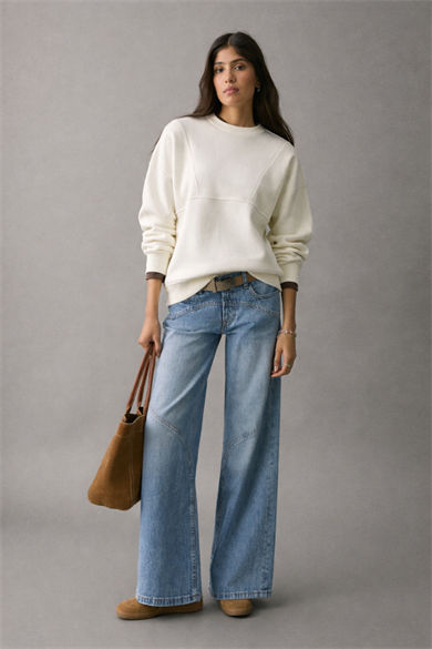 ARORA Dokulu Panelli Rahat Kesim Sweatshirt