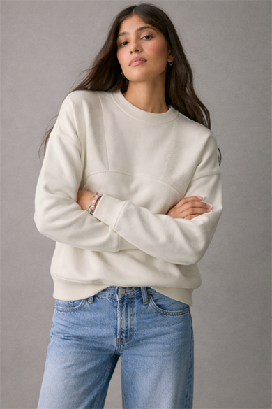 ARORA Dokulu Panelli Rahat Kesim Sweatshirt