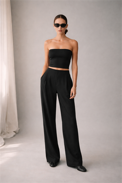 AUGUSTA, Sürdürülebilir Kumaş Karışımlı, Straplez Cropped Bluz 