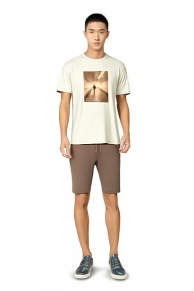 BRADLEY TEE, Organik Kumaşlı, Su Bazlı Baskı Detaylı T-shirt