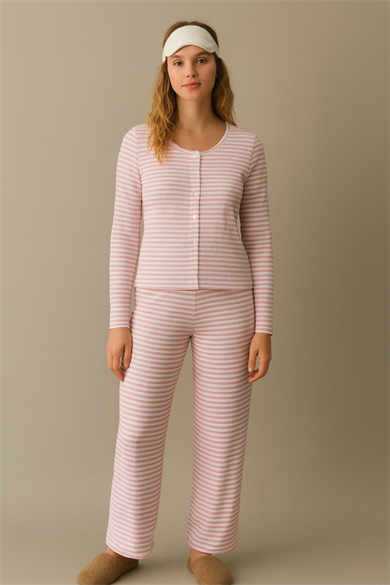 Brielle PJ, Ecovero Viskonlu Çizgili Ribana Pjama Takımı
