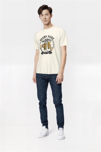 BUDDY TEE, Su Bazlı Baskı Detaylı, Organik Pamuklu T-shirt