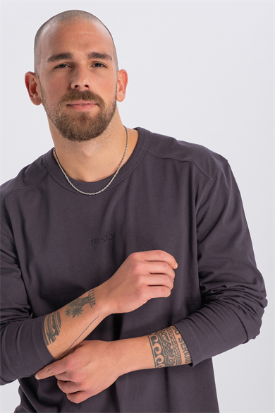 CHARLIE, Ön Flok Baskı Detaylı Uzun Kollu T-shirt