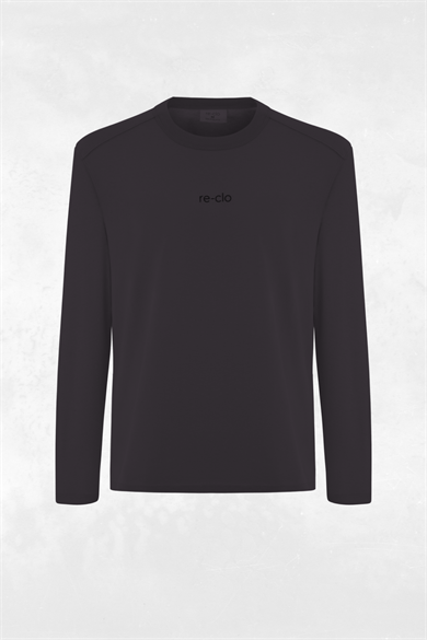 CHARLIE, Ön Flok Baskı Detaylı Uzun Kollu T-shirt