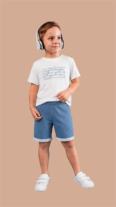 Denim Unisex Kids Short Organik Kumaşlı Çocuk Şort