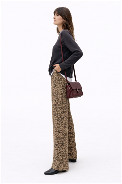 Donna Pant, Leopar Desenli Sürdürülebilir Cozy Pantolon