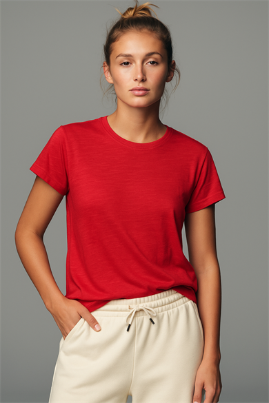DOROTHY TEE, Bisiklet Yakalı Flamlı Organik Pamuklu Regular T-shirt