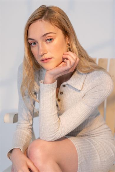 HOLLY DRESS - YAKA DETAYLI MİNİ ELBİSE 