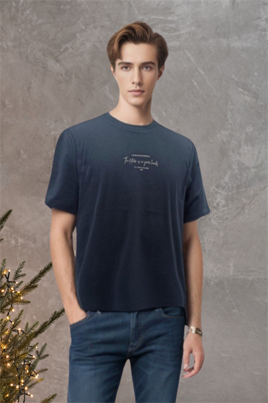 JEREMY TEE, Su Bazlı Baskı Detaylı, Organik Pamuklu T-shirt