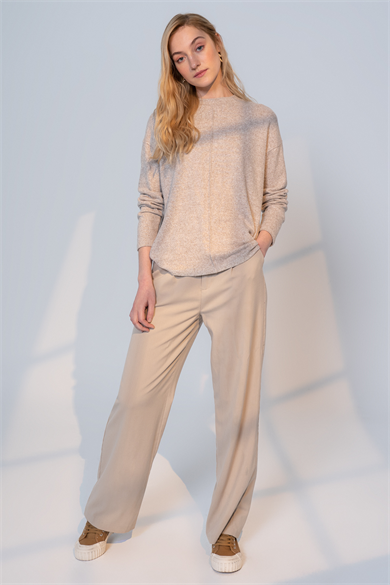 Kelly Basic Top, Ön Nervür Detaylı, Organik Kumaşlı Sweatshirt