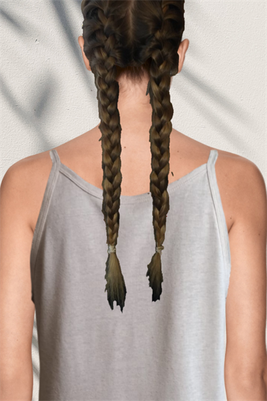 LINE TOP, Keten Karışımlı, Çift Taraflı, Fonksiyonel Askılı Bluz