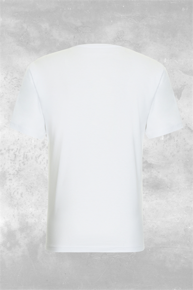 Love Circle, Organik Kumaşlı, Bisiklet Yaka Baskı Detaylı Unisex Beyaz T-shirt