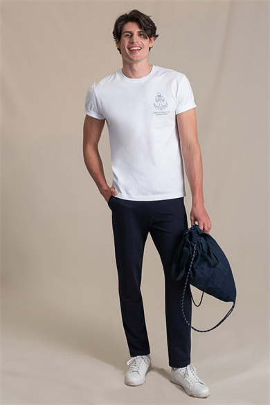 Marine Tee, Kısa Kollu, Organik Kumaşlı, Bisiklet Yaka Unisex T-shirt