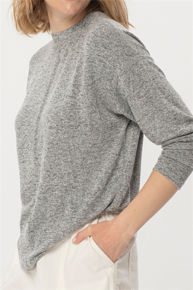 Nelly Basic Top, Ön Nervür Detaylı, Organik Kumaşlı Sweatshirt