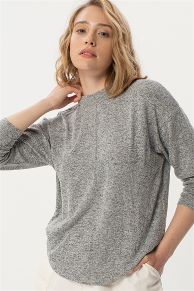 Nelly Basic Top, Ön Nervür Detaylı, Organik Kumaşlı Sweatshirt