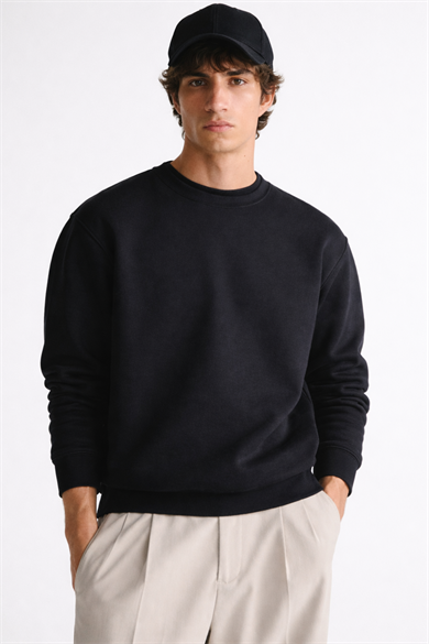 Nico, Bisiklet Yaka Organik Pamuk Karışımlı Sweatshirt
