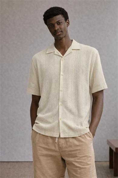 SIMON SHIRT, Kısa Kollu Waffle Gömlek