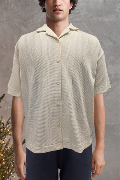 SIMON SHIRT, Kısa Kollu Waffle Gömlek