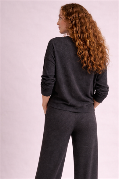 Tanya Top, Bisiklet Yaka Ribanalı Sürdürülebilir Cozy Sweatshirt