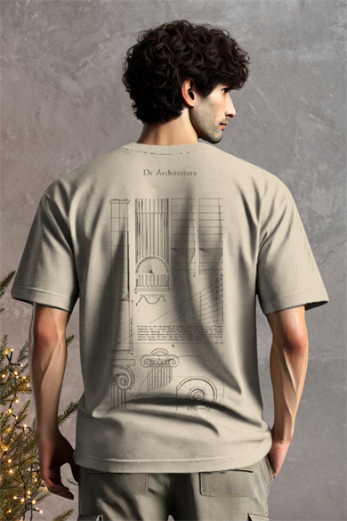 VITRUVIUS TEE, Ön Arka Baskı Detaylı, Organik Pamuklu, T-shirt