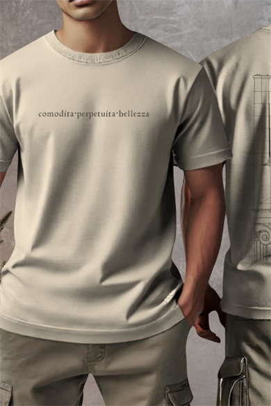 VITRUVIUS TEE, Ön Arka Baskı Detaylı, Organik Pamuklu, T-shirt