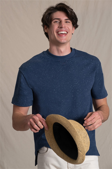 Walter, Nopeli, Organik Kumaşlı, Reglan, Kısa Kollu Lacivert T-shirt