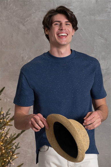 Walter, Nopeli, Organik Kumaşlı, Reglan, Kısa Kollu Lacivert T-shirt