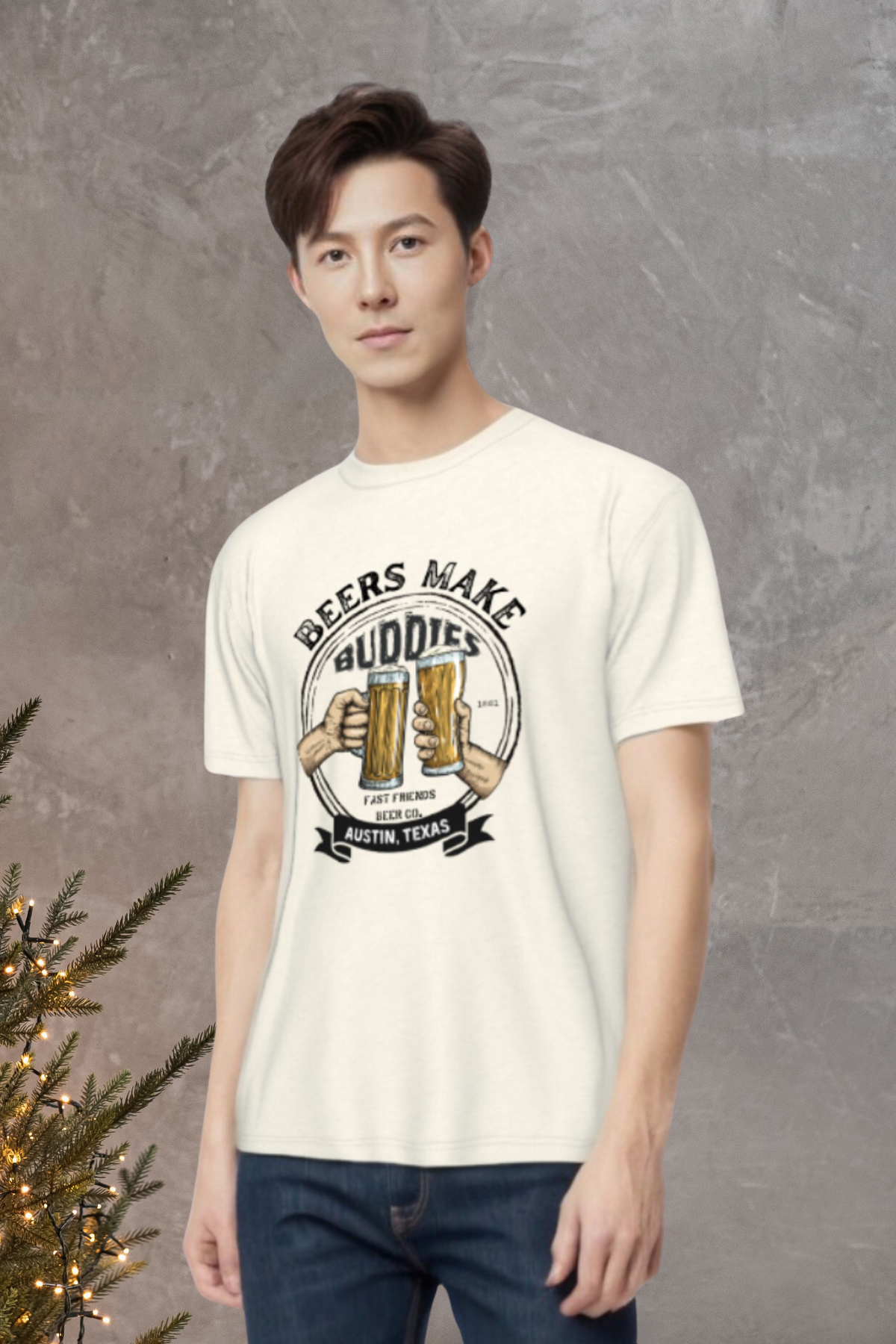 BUDDY TEE, Su Bazlı Baskı Detaylı, Organik Pamuklu T-shirt