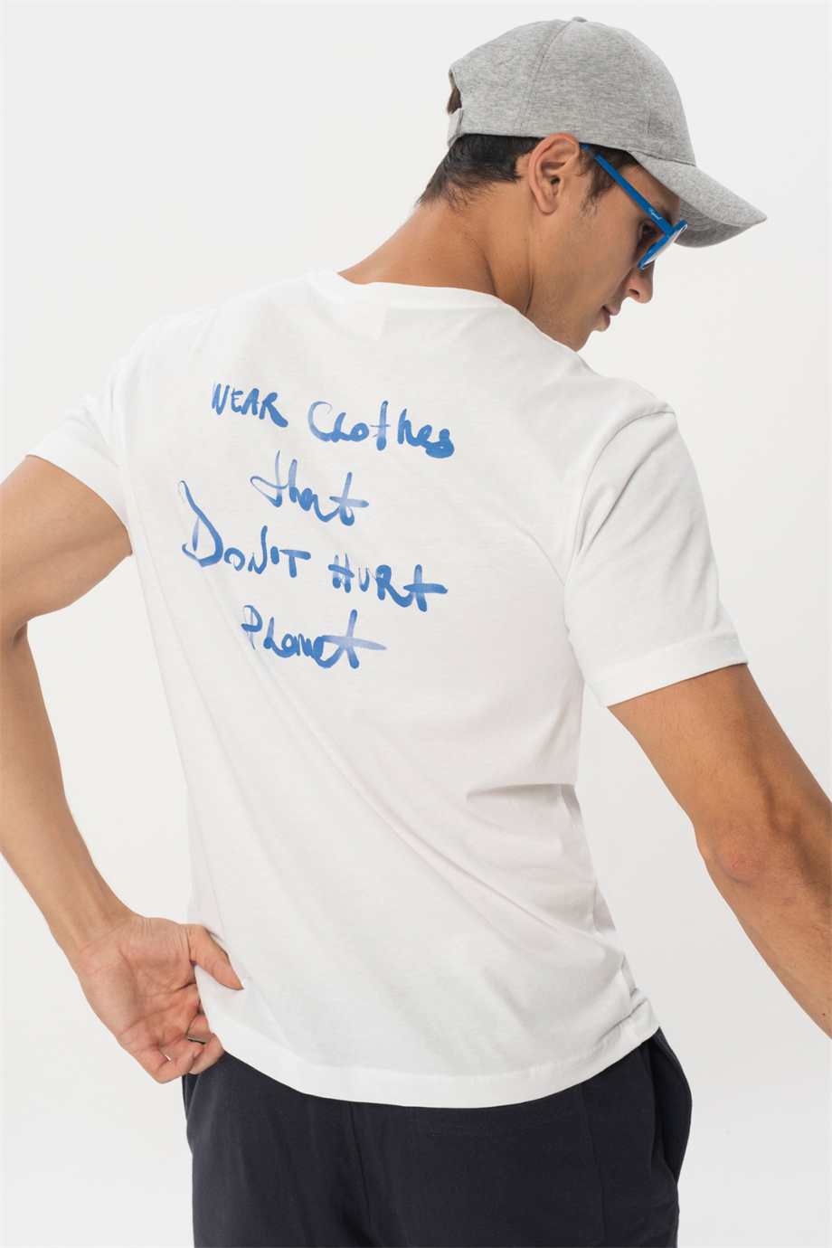 Casper, Baskı Detaylı Organik Pamuklu Antrasit T-shirt