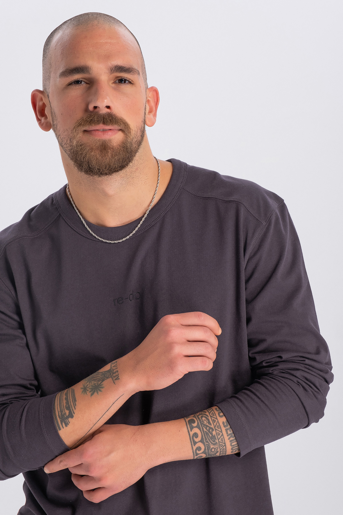 CHARLIE, Ön Flok Baskı Detaylı Uzun Kollu T-shirt