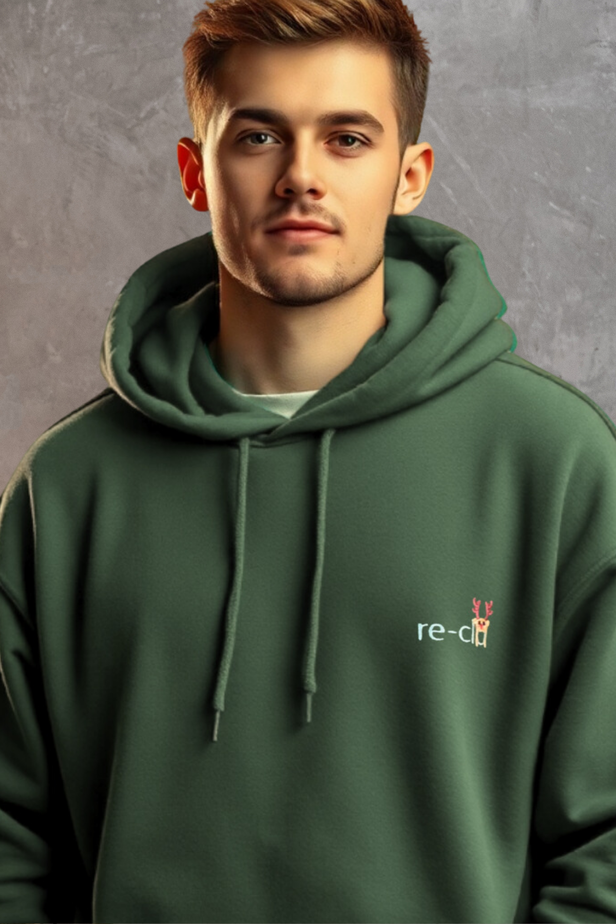 DEER, Organik Kumaşlı Geyik & Logo Nakış Detaylı Unisex Sweatshirt