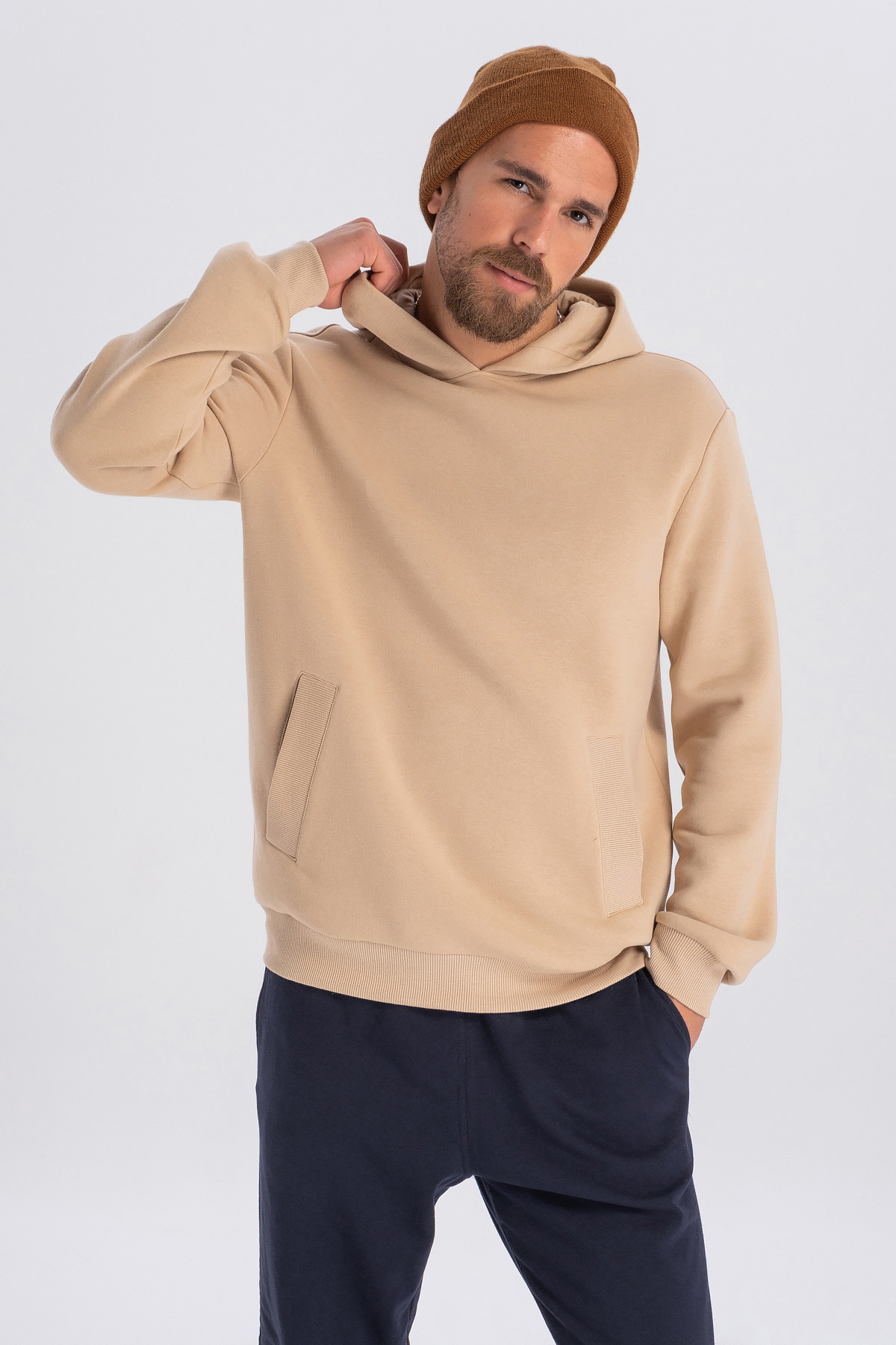 Jack, Organik Kumaşlı, Kapüşonlu Erkek Sweatshırt