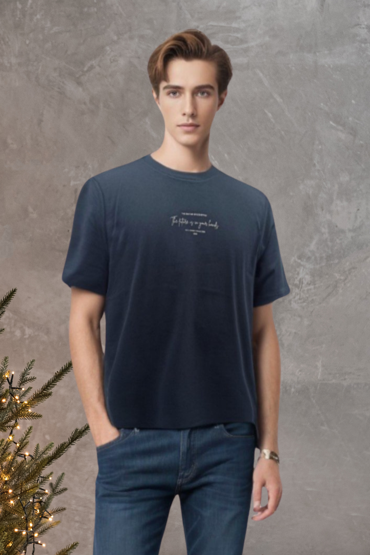 JEREMY TEE, Su Bazlı Baskı Detaylı, Organik Pamuklu T-shirt
