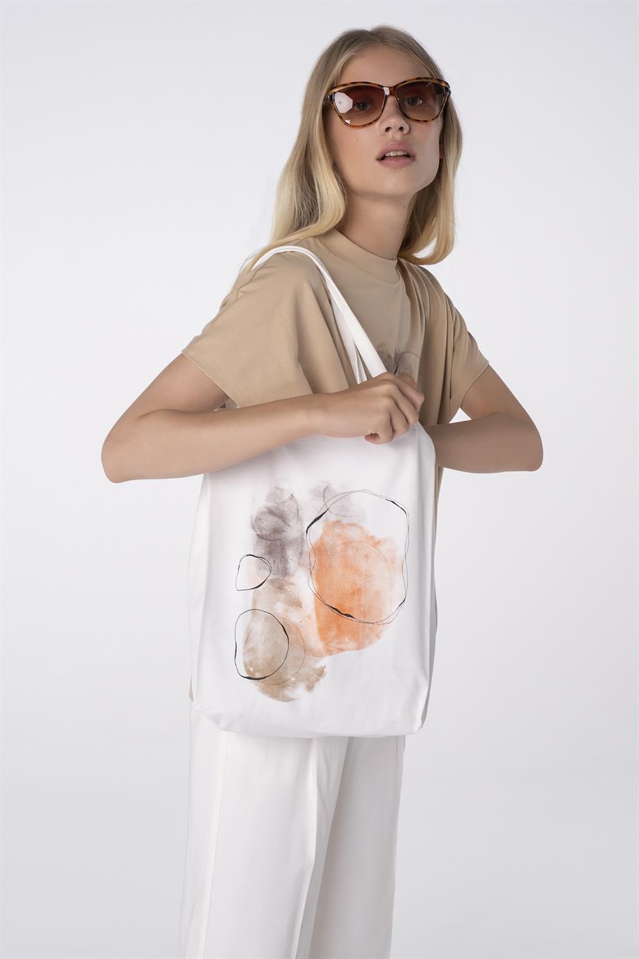 Mia Bag Baskılı Bez Omuz Çantası