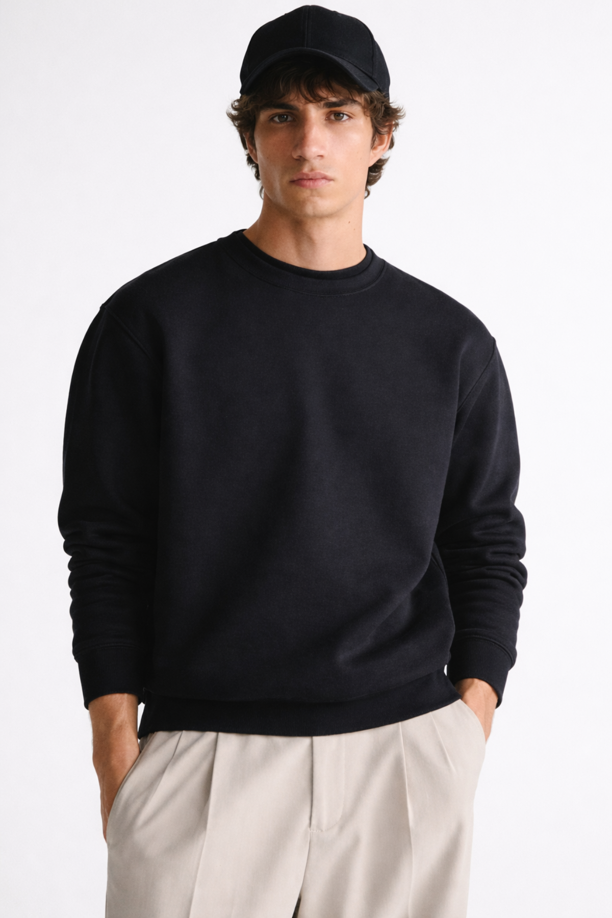 Nico, Bisiklet Yaka Organik Pamuk Karışımlı Sweatshirt