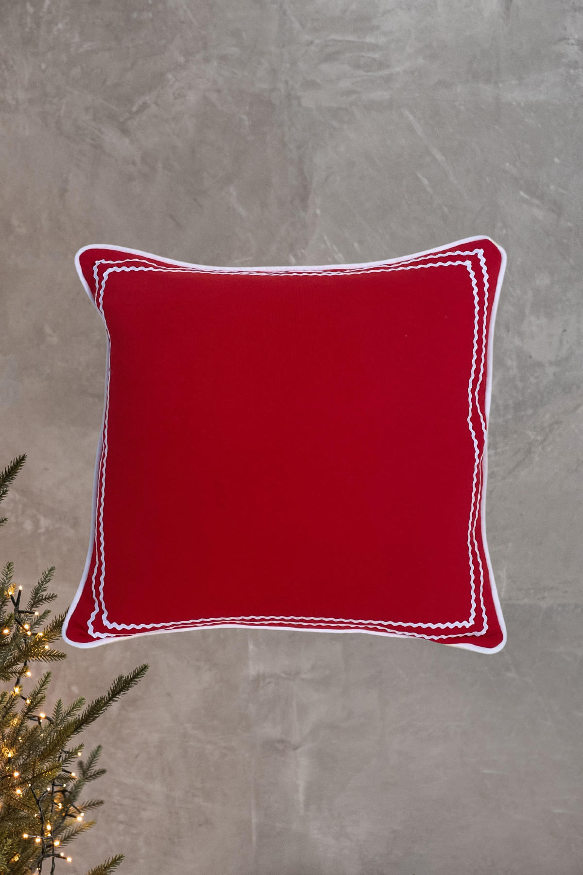 Ponpon Pillow, Yılbaşı Temalı Kırmızı Yastık 
