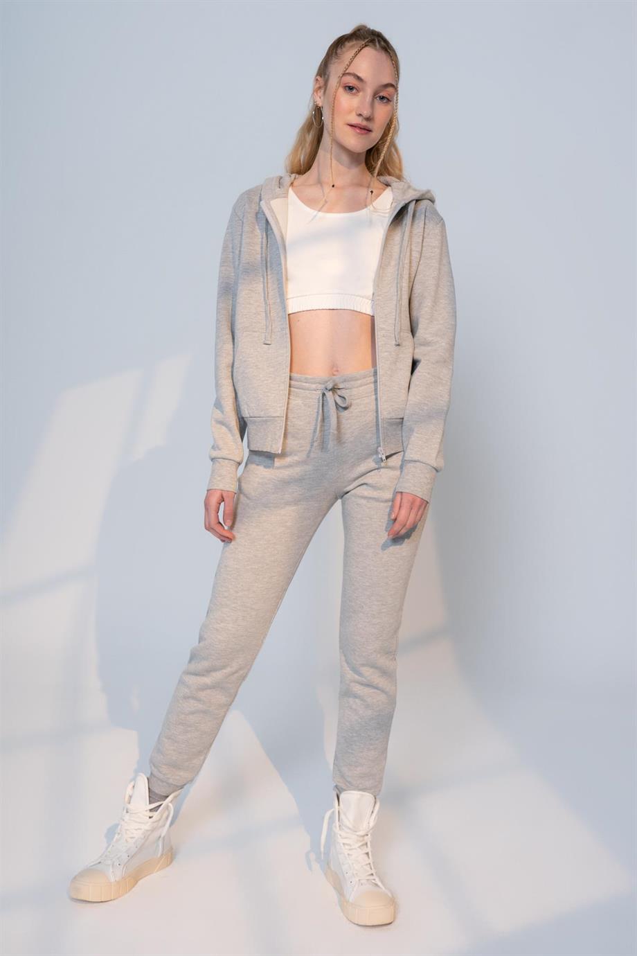 Sophia, Fermuarlı, Kapüşonlu, Organik Kumaşlı Sweatshırt