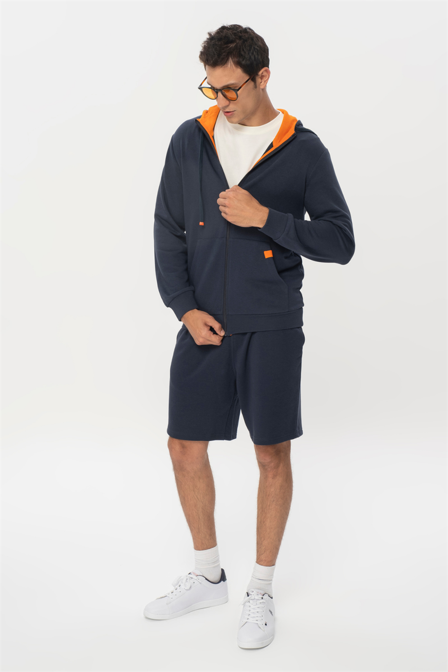 Stan, Kontrast Renk Detaylı, Kapüşonlu, Organik Kumaşlı Erkek Sweatshirt