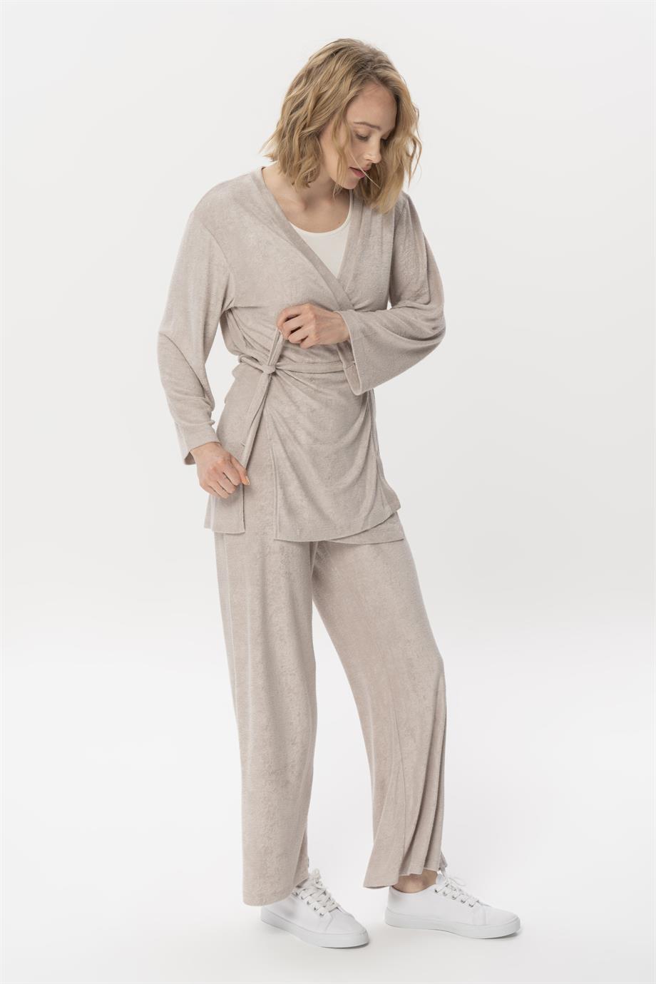 Yoga Top Soft, Havlu Kumaş Detaylı Tunik