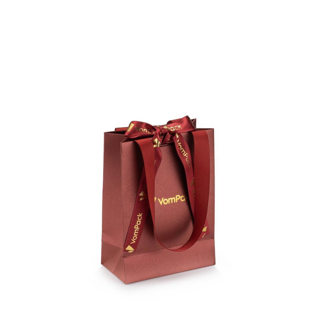 13x18x7 Varak Logo Baskılı Karton Çanta
