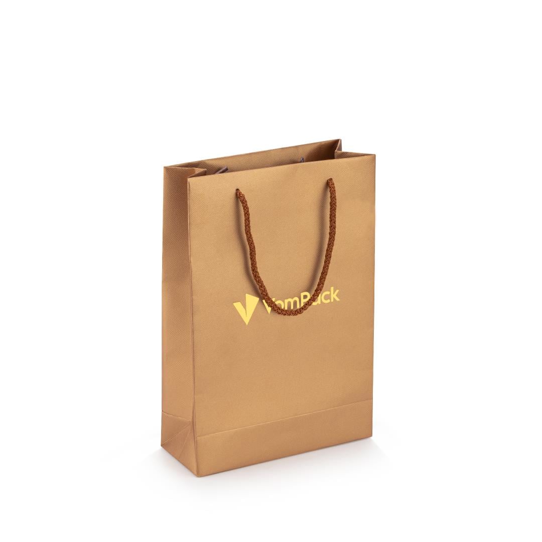 17x25x7 Varak Logo Baskılı Karton Çanta