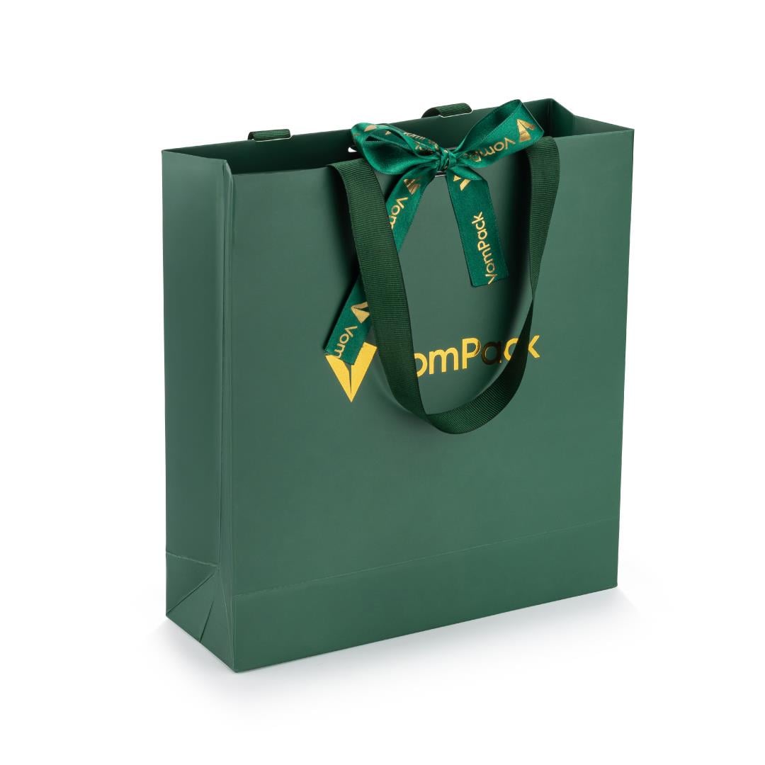 23x25x8 Varak Logo Baskılı Karton Çanta