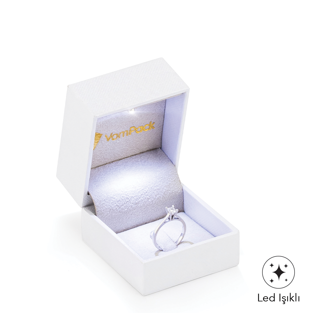White Led Light Nail Ring Box