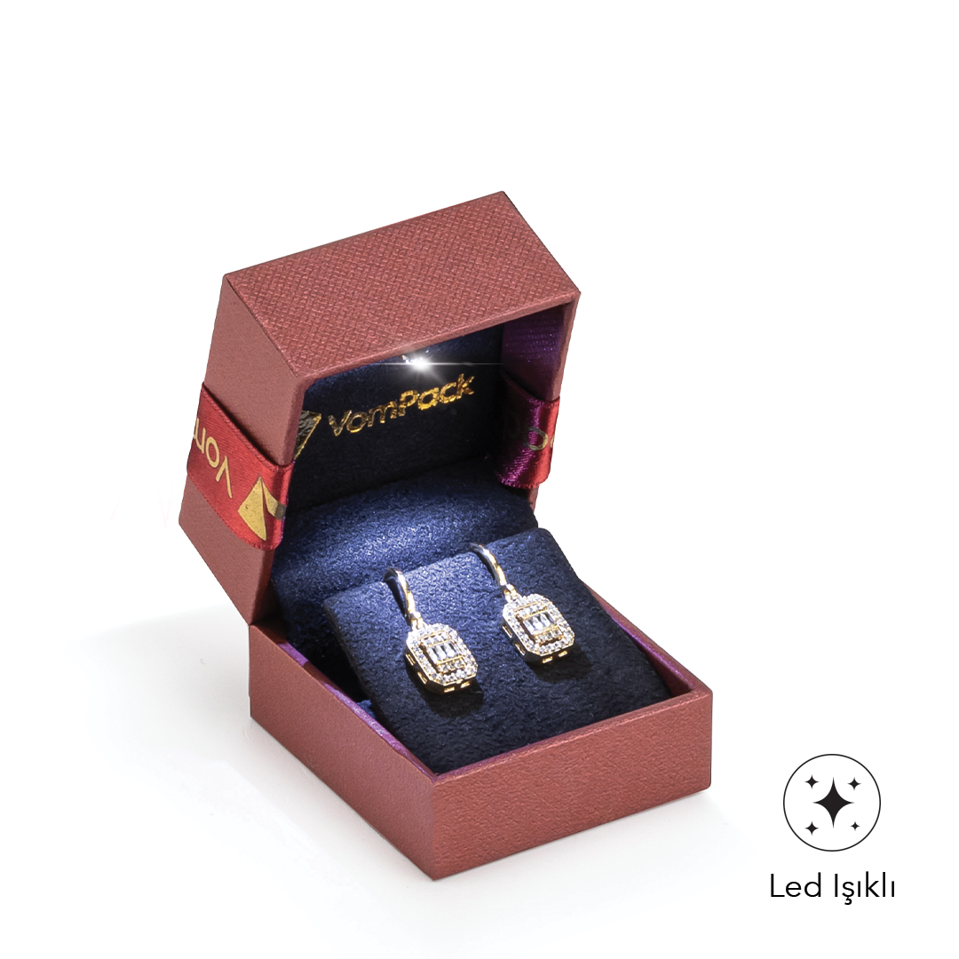 Maroon Led Light Earring Box