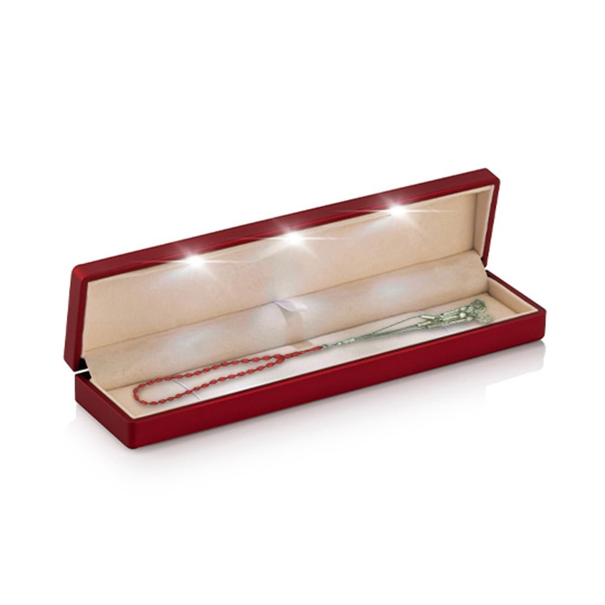 Red Led Light Rosary Box