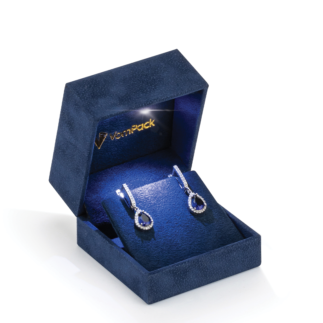 Navy Blue Large Led Light Earring Box