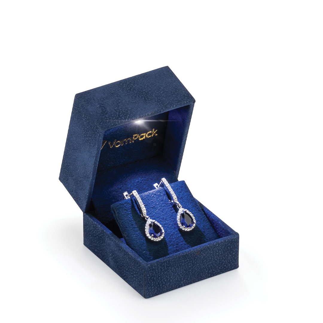 Navy Blue Led Light Earring Box