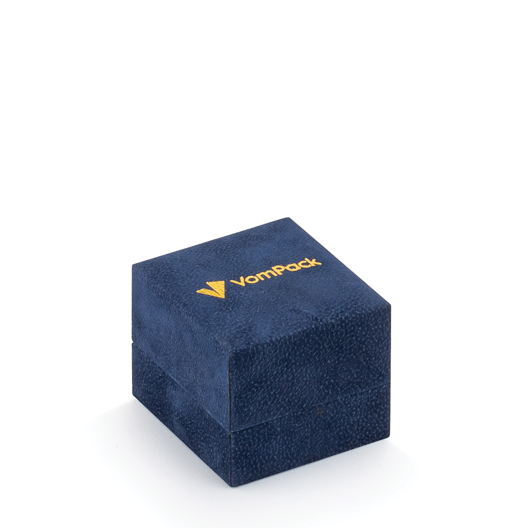 Navy Blue Led Light Roll Ring Box